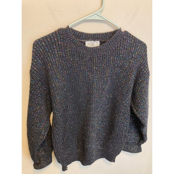 90's Vintage Spring Seasons Black Metallic Long Sleeve Crewneck Sweater S/M - Picture 4 of 11